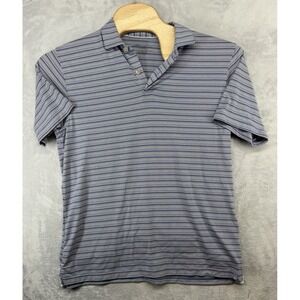 Peter Millar Seaside Polo Shirt Golf Striped Multicolor Stretch Men's Size M‎